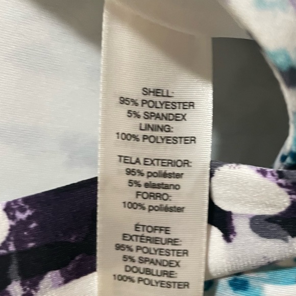 White House Black Market Black w Gothic Purple Tie Wrap Dress size Medium (NWOT) - Picture 8 of 9